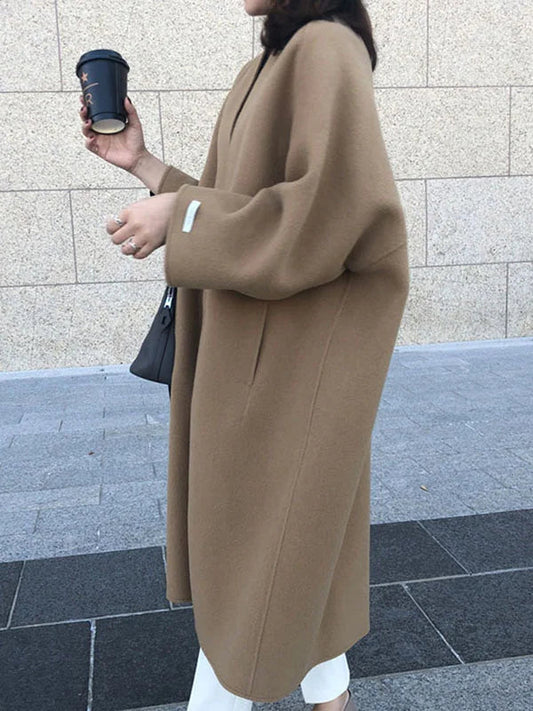 Langer Wollmantel für Damen